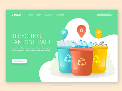 Recycling branding design digital illustration illustrator typography vector web
