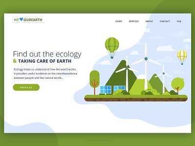 Our Earth Landing Page app art branding design digital icon illustration illustrator mountain typography vector web