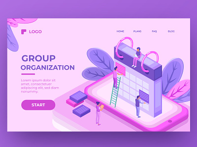 Group Organization Landing Page app branding digital icon illustration illustrator logo typography ui vector