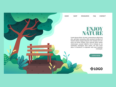 Nature Landing Page app art branding design digital icon illustration illustrator logo mountain web