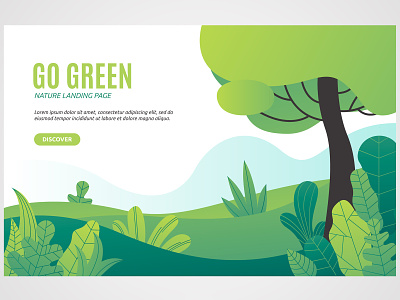 Green landing Page app art branding design digital icon illustration illustrator mountain web