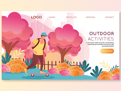 Landing Page app art branding design digital icon illustration illustrator logo mountain web