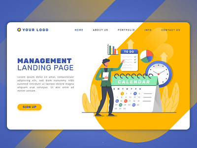 Management Landing Page app branding design digital icon illustration illustrator