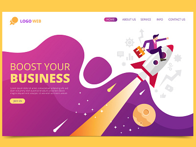 Boost Your Business art branding design digital icon illustration illustrator logo mountain typography ui