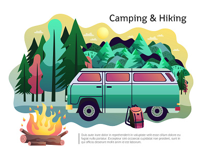 hiking branding design illustration illustrator web