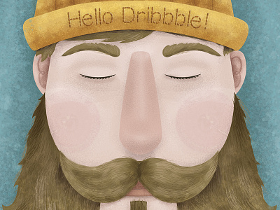 Hello Dribbble! beard character design debut flat illustration graphic design illustration texture
