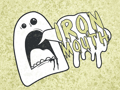 Bleugh! Iron Mouth character design cute flat gross illustration the blob tshirt