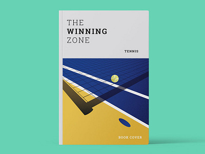 The Winning Zone ball blue book cover graphic illustration net sport tennis vector winning