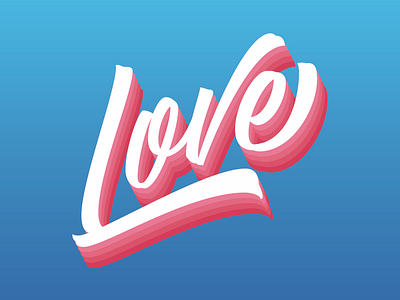 Love digital art illustration lettering love