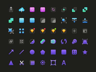 Midnight Icons - Sketch Dark Theme Plugin dark icons interface layout midnight plugin sketch sketchapp tool ui ux vector