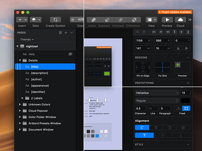 Midnight 2 - Night Owl dark interface layout midnight plugin sketch sketchapp tool ui ux