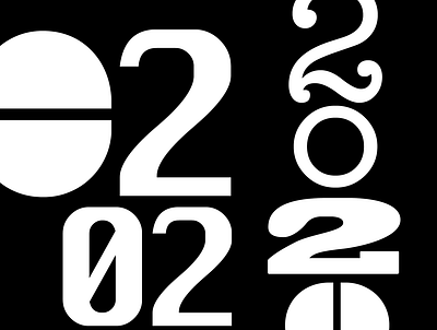 02 02 2020 Exploration basics blackandwhite calendar datetypography design graphic design graphics numbers numerology palindrome playful type design typeface typography