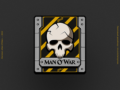 Logotype club «Man Q’War» 40000 branding icon illustration logotype skeleton vector warhammer