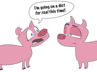 Pigs cartooning illustration