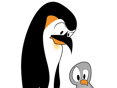 Penguin cartooning digital art illustration