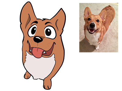 Atlas the Corgi caricature cartoon illustration illustrator pets