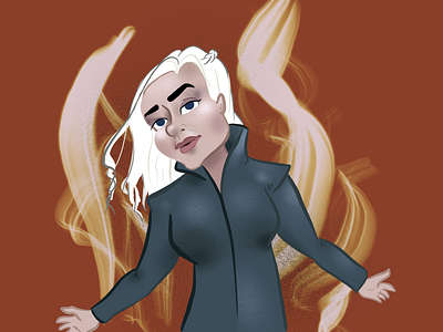 The Mad Queen cartoon character design daenerys targaryen emilia clarke gameofthrones illustration procreate