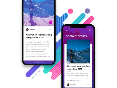 Sports Magazine App - Swipe up to read android app article blog clean minimal mobile responsive sports swipe gestures