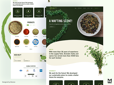 Aromatic herbs & spices UI homepage design interaction design interface ui ui ux ui design uidesign uiux