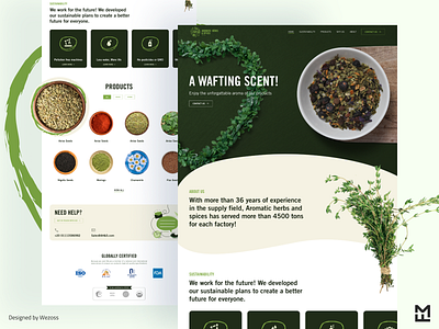 Aromatic herbs & spices UI homepage