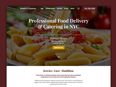 Website Design - Dante's Caterers