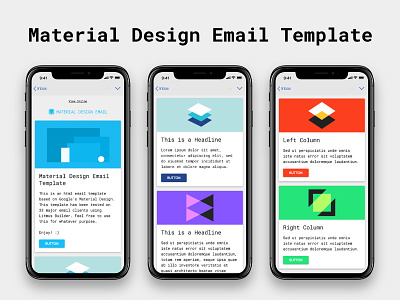 Material Design - Free HTML Email Template email design email marketing graphic design web design