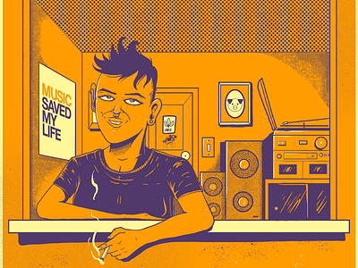 Prédio alaranjado brazil design illustration illustrator music orange playlist room spotify