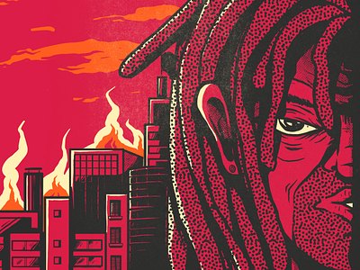 CITY IN FLAMES brazil city fire flames graphicdesign illustration illustrator photoshop saopaulo