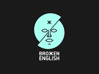Brokken English brokken english face head moon word