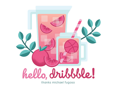 hello dribbble! design flat design flat illustration illustration vector