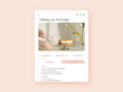Gâteau au fromage animation application ipad pink product design