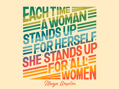 Women Stand Up Maya Angelou Print hand lettering handlettering illustration maya angelou type art typogaphy