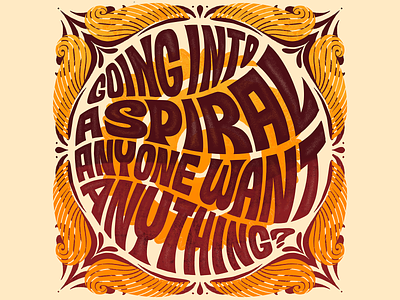 Going Into A Spiral Print hand lettering handlettering psychedelic type art typogaphy