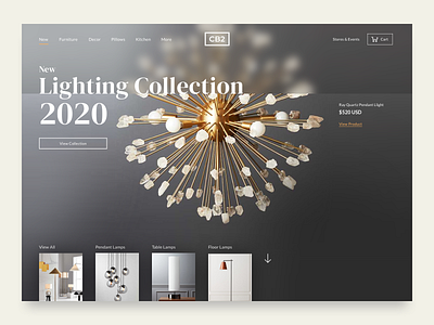 CB2 - Concept decoration desktop furniture product design ui ux website