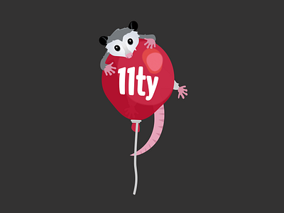 Eleventy Possum 11ty balloon eleventy geri coady mascot possum