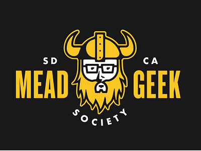 Mead Geek Logo geek helmet icon logo mead nerd viking