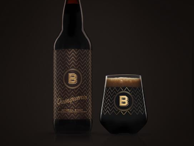 Bottlecraft 5th Anniversary Beer beer chocolate craft foil gold label lines packaging pattern