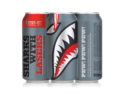 Home Brewing Co - Sharks With Lasers Can beer beercan branding brew brewing can craftbeer icon label logo packaging san diego