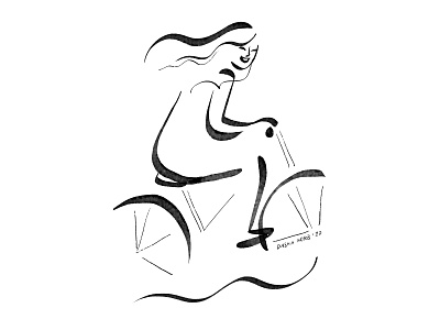 Bike ride artist bike character digital illustration drawing editorial editorial art editorial illustration girl illustration illustration illustration art illustrator ink minimalistic simple illustration