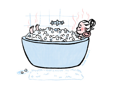 Taking an ice bath