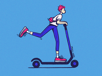 Scooter Girl artist character character design characterdesign colorful digital illustration drawing girl character hello hello dribble hellodribbble illustration illustrator minimal procreateapp scooter simple