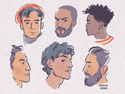 Portrait sketches character character design digital drawing face faces head illustration illustration art illustrator male portrait portrait illustration procreate sketch sketching