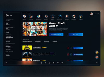 Steam 2021 Edition - Concept app concept dashboard figma games interface layout redesign site steam web web design website