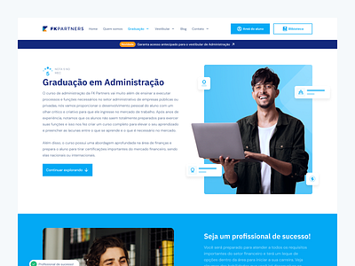 FKPARTNERS FACULDADE app blue design faculdade interface layout page redesign responsive site student ui yellow
