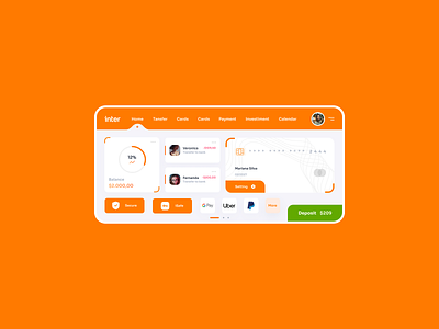 Inter Bank App app bank design interface layout money orange pay ui ui bank