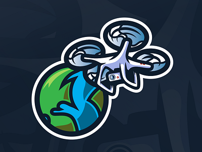 Drone Mascot drone flight illustration logo mascot