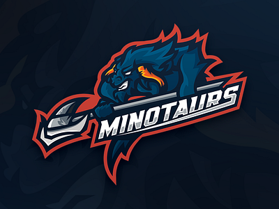 Minotaurs Mascot adobe illustrator esports logo illustration mascot sports logo sports mascot