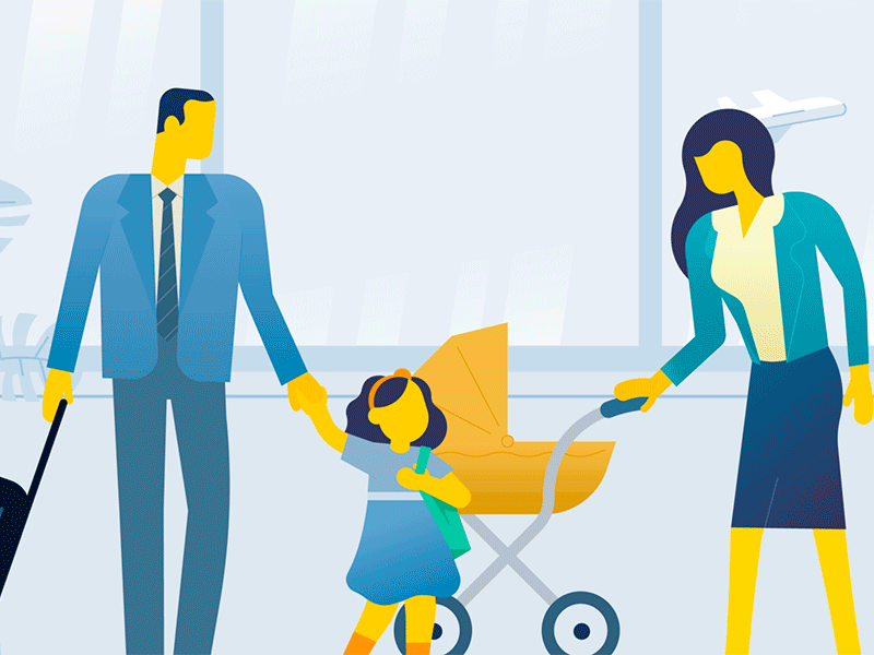 Bologna Airport - Fast Track animation 2danimation airport airport illustration animation animation2d bologna character clip departure family family travel illustration motion motion design motion graphics travel vector vector art vector illustration video