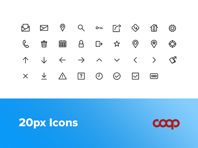 Icons pack fon corporate website - Coop Alleanza alert check coop email flat home icon icon design icon set icone iconography icons mail outline settings star trash ui vector vector art