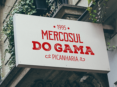 Mercosul do Gama Sign branding brazil design designer faced front logo salvador sign steakhouse typography visual identity